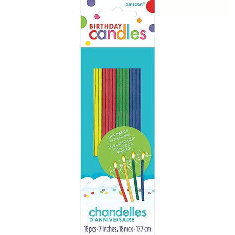 Tall Multicolor Sparkler Birthday Candles 18ct Party City