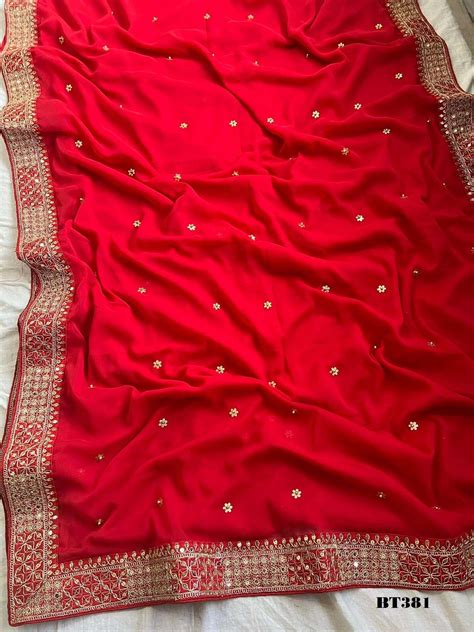 SHRI BALAJI EMPORIUM AN381 REAL GEORGETTE FANCY DORI THREAD SEQUENCE