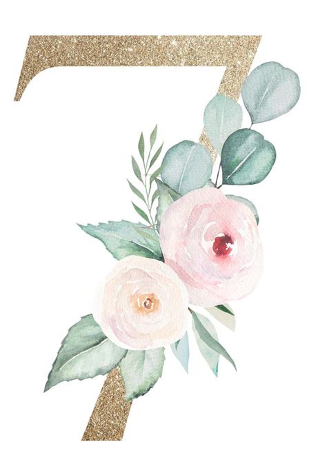 Golden Alphabet Letters Decorated With Green Watercolor Eucalyptus