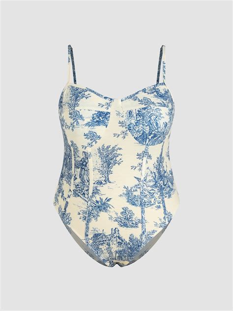 Curve More Toile De Jouy Bodysuit Cider