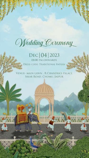 Pichwai Traditional Wedding Invitaion Digital Invitations Wedding