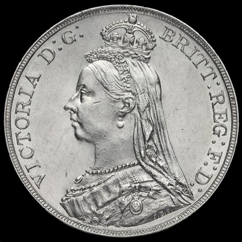 1890 Queen Victoria Jubilee Head Silver Crown G EF