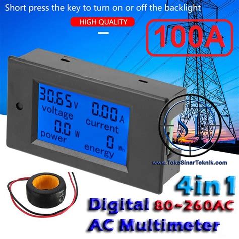 Jual Ac Multi In Meter Lcd Voltmeter Ammeter Watt Energy Kwh Pln