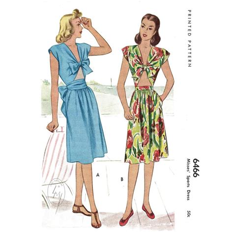 1940s 40s Vintage Repro Womens Sewing Pattern Midriff Etsy Vintage