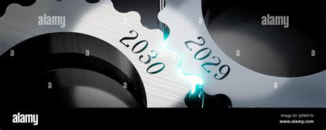 2029 2030 Gears Concept 3D Illustration Stock Photo Alamy