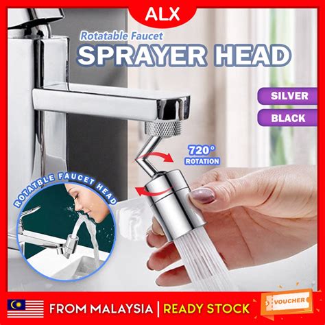 Alx 720° Rotatable Faucet Sprayer Head 24mm Universal Splash Filter