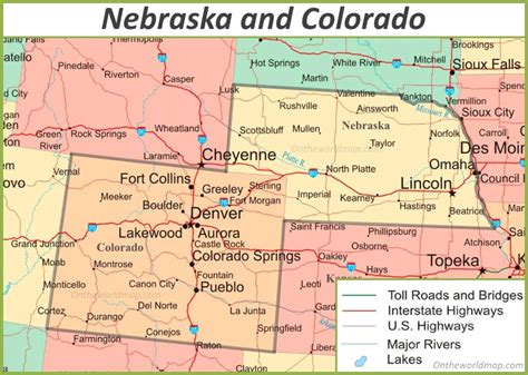 Map of Nebraska And Colorado - Ontheworldmap.com