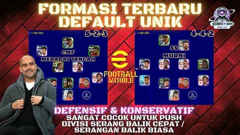 FORMASI TERBARU DEFAULT UNIK DEFENSIF SANGAT COCOK UNTUK PUSH DIVISI