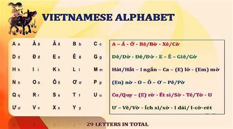 Vietnamese Alphabet Letters