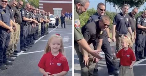 États Unis les collègues d un policier tué accompagnent sa fille le