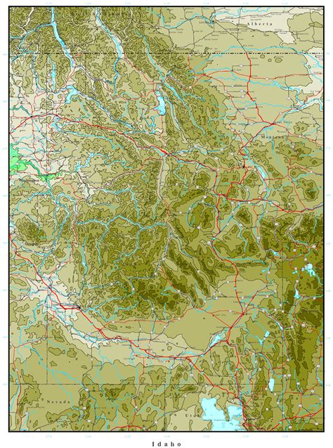 Idaho Contour Map