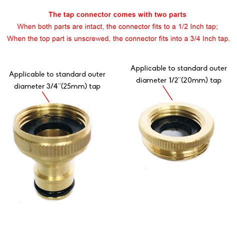 Cosoro 2 Pack Garden Hose Tap Connector 3 4 Inch And 1 2 Inch 2 In 1