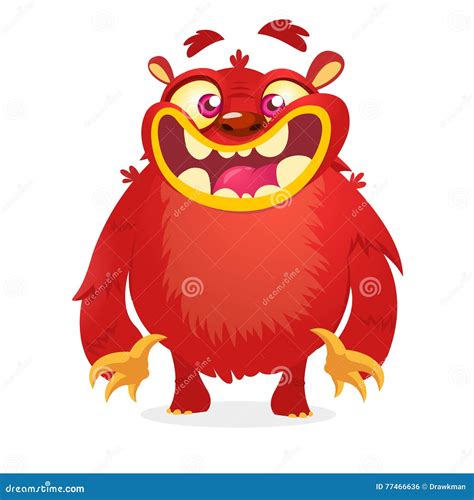 Cute Red Monster. Vector Cartoon Halloween Character. Stock Vector - Illustration of cute ...