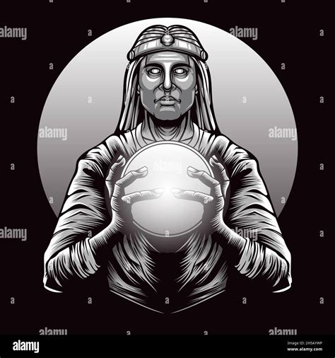 Fortune Teller Illustration With Magic Ball Stock Vector Image And Art