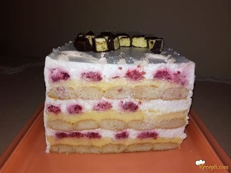 Torta sa piškotama i malinama Recepti