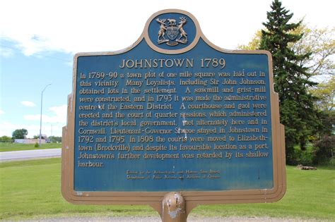 Memorials In Ottawa Johnstown 1789 Plaque