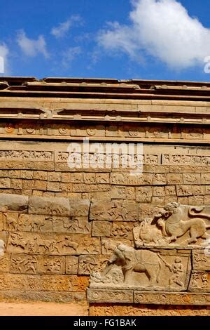 Asia, India, Karnataka, Hampi, Mahanavami Dibba, carvings Stock Photo - Alamy