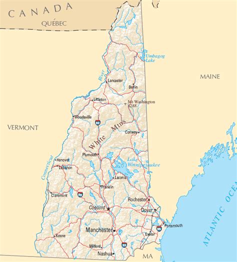 New Hampshire Map | Map of New Hampshire