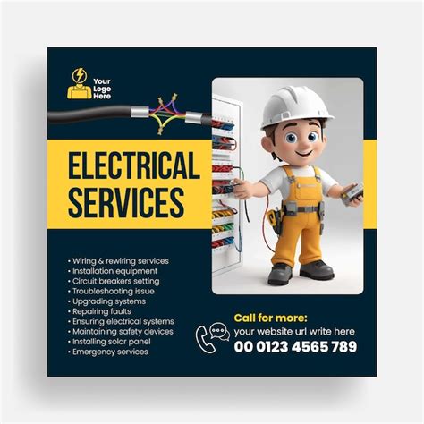 Premium Vector Electrician And Electrical Company Social Media And