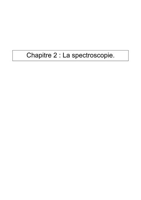 Pdf Chapitre La Spectroscopie Perso Latribu Comperso Latribu