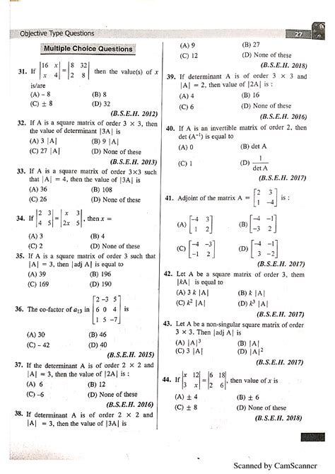 Solution Mcq Determinants Studypool