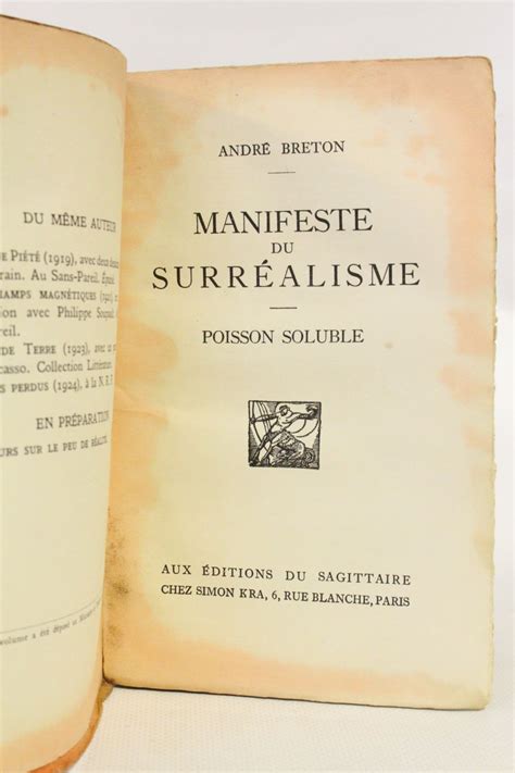 BRETON Manifeste du surréalisme Edition Originale Edition