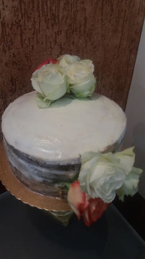 Bolo Naked Cake Rosas Naturais Elo Produtos Especiais