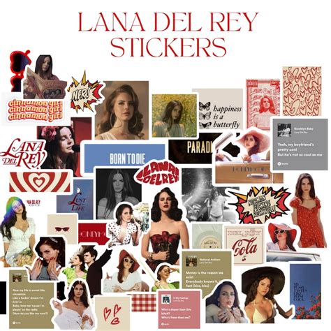 Lana Del Rey Sticker Pack Sticker Sheet Sticker Printable Etsy