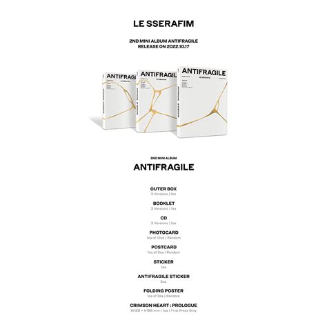 2nd Mini Album Antifragile Frozen Aquamarine Le Sserafim Official Store