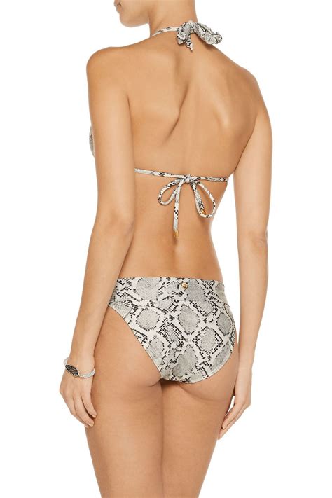 Vix Paula Hermanny Serpent Snake Print Triangle Bikini Top The Outnet