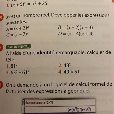 Calcul Mental A L Aide D Une Identit Remarquable Calculer De T Te