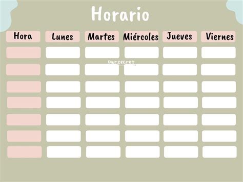 Horarios Para Imprimir Horarios Para Imprimir Horario De Escuela