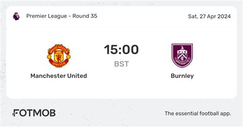 Manchester United Vs Burnley Live Score Predicted Lineups And H2h Stats