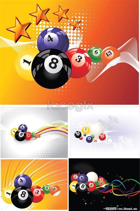 5 piece dynamic billiard background vector Pinky Tattoo, Pool Room ...