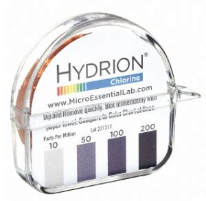 Micro Essential Lab CM 240 Hydrion Chlorine Test Strips 10 200