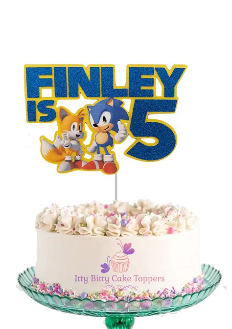 Sonic And Tails Themed Card Cake Topper Itty Bitty Cake Toppers