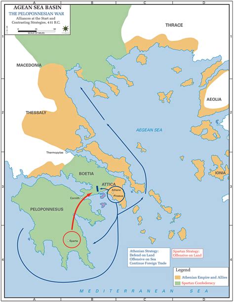 Map of the Peloponnesian War - Alliances 431 BC