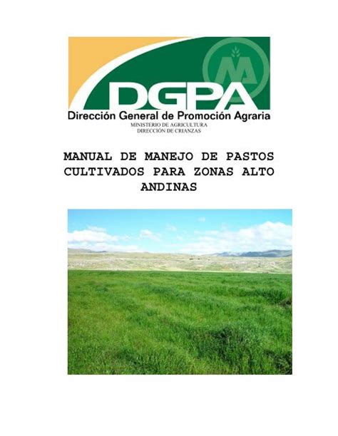 Manual De Pastos Y Forrajes Inicio Ministerio De Agricultura