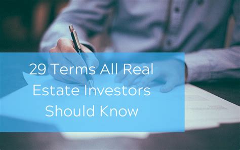 Terms All Real Estate Investors Should Know