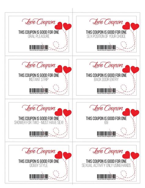 Printable Sexy Coupons