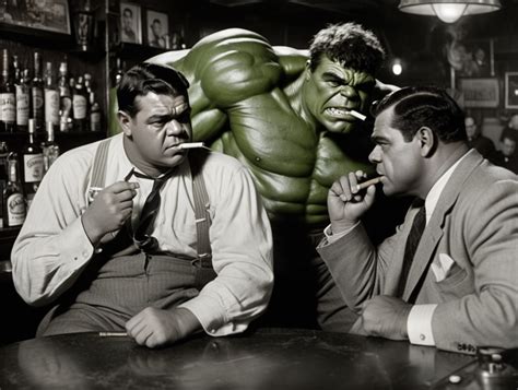 Babe Ruth And The Hulk Smoking A Cigar Muse Ai