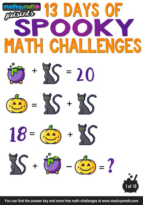 Halloween Math 13 Days Of Spooky Math Challenges For Grades 1 8