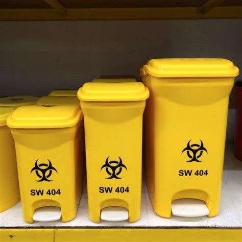 Elianware Clinical Antimicrobial Pedal Dustbin Yellow Dustbin Tong