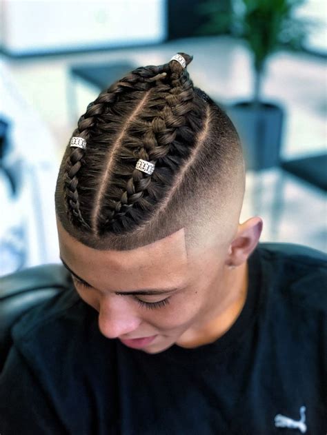 Fade With Braids Braids With Fade Mens Braids Hairstyles Boy Braids