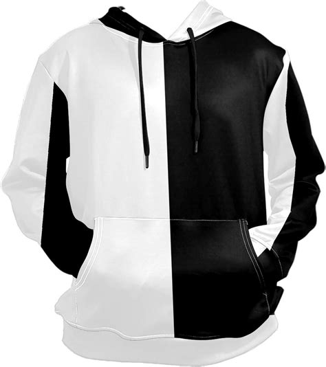 Sudaderas Unisex Con Capucha D Color Negro Y Blanco Geom Trico