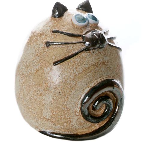 Tabby Fat Cat Ornament Taupe