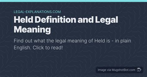 Held Definition - What Does Held Mean?