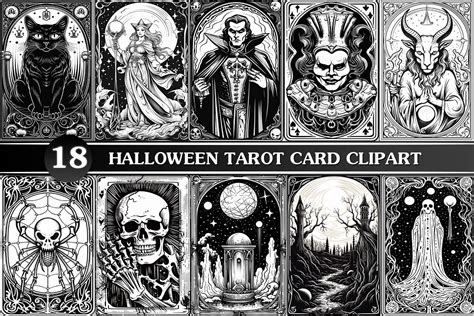 Creepy Halloween Tarot Card Clipart Graphic By Cat Lady Creative Fabrica