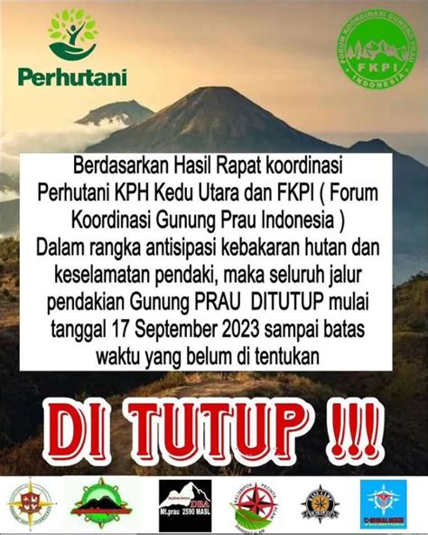 Penutupan Jalur Pendakian Gunung Prau Mulai Hari Ini 17 September 2023