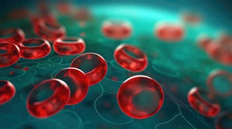 Premium Photo Red Blood Cells Flowing On Green Background In